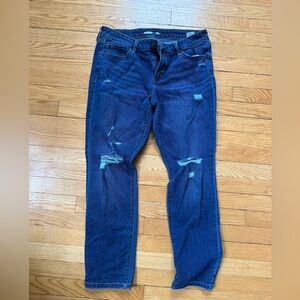 Old Navy Dark Blue Distressed Skinny Jeans